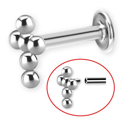 LABRET WITH INTERNAL THREAD AND CROSS