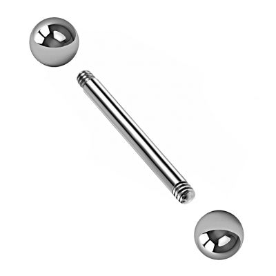 STRAIGHT BARBELL PIERCING WITH TWO BALLS