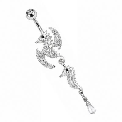 PIERCING NOMBRIL AVEC HIPPOCAMPE