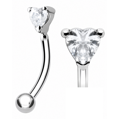 PIERCING DE SOURCIL ET ROOK AVEC CRISTAL EN FORME DE CŒUR