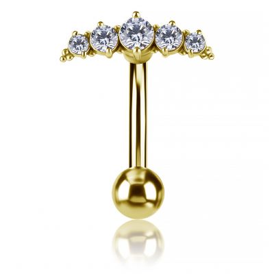 JOYERÍA PARA OMBLIGO CON CHAPADO EN ORO INVERSO CON CRISTALES