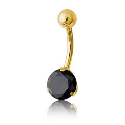 VERGOLDETES BAUCHNABELPIERCING MIT KRISTALL