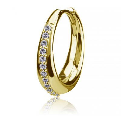 GOLD-PLATED EARRINGS WITH A ROW OF CRYSTALS