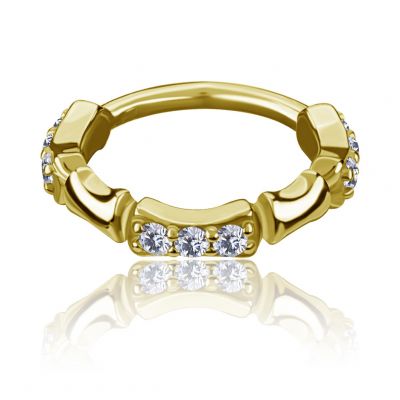 GOLD-PLATED CLICKER HOOP WITH CRYSTALS