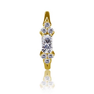 GOLD PLATED OVAL PIERCING WITH BAGUETTE CRYSTALS