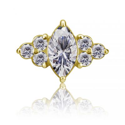 LABRET DE CIRCONIA PREMIUM BAÑADO EN ORO CON REPUESTO