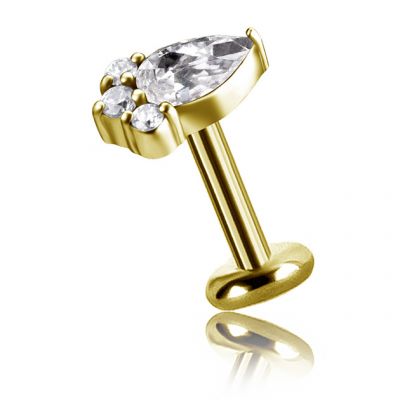 PIERCING DORADO CON JOYA EN FORMA DE GOTA