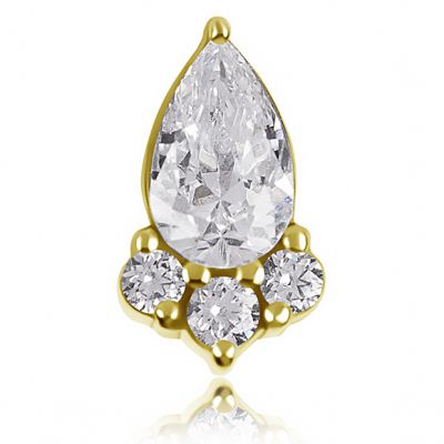 PIERCING DORADO CON JOYA EN FORMA DE GOTA