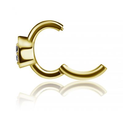 PIERCING DE NOMBRIL OVALE PLAQUÉ OR AVEC CŒUR EN CRISTAL