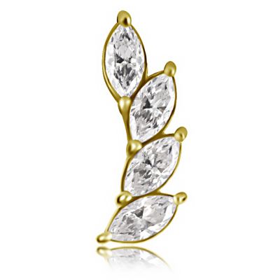 PIERCING PLACCATO IN ORO SENZA FILETTO CON ACCESSORIO AD ALA