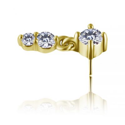 VERGOLDETES THREADLESS-LABRET MIT PREMIUM CUBIC ZIRCONIA UND ANHÄNGER