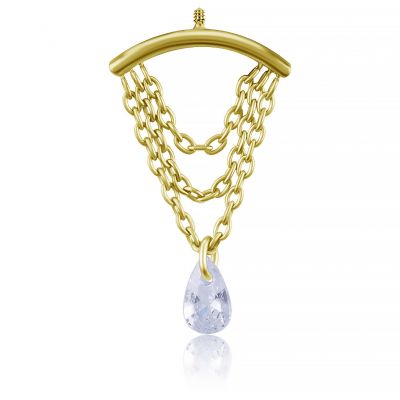 ACCESSORIO PER VERTICAL HELIX PLACCATO ORO CON UNA GOCCIA DI CRISTALLO