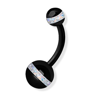 PIERCING OMBELICO CON CRISTALLI ARCOBALENO