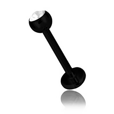 LABRET NOIR AVEC CRISTAL PREMIUM