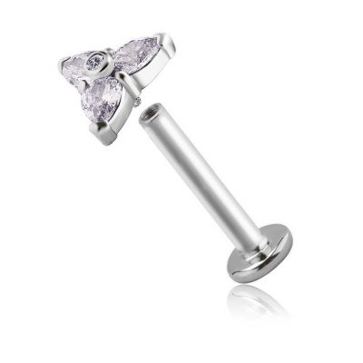 THREE-POINT WHITE CRYSTAL LABRET