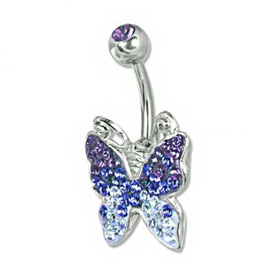 BELLY BUTTON PIERCING WITH BUTTERFLIE