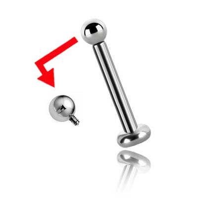 PIERCING À LÈVRES AVEC FIL INTERNE ET BILLE