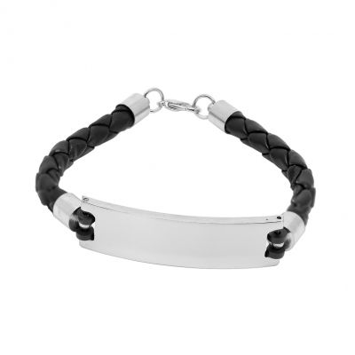 BRACELET AVEC PLAQUE EN ACIER