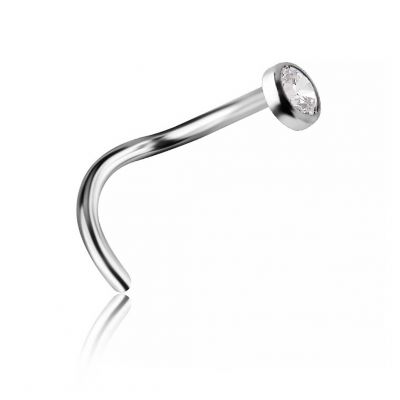NOSE PIERCING WITH WHITE ZIRCONIA