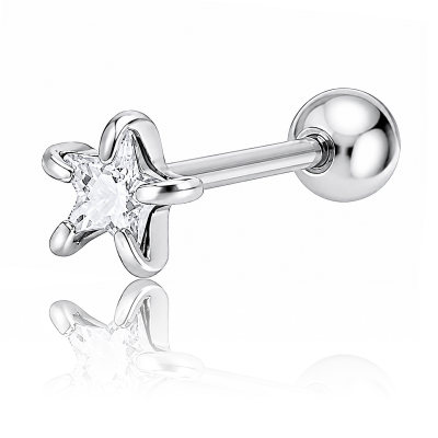 PIERCING BARRE AVEC CRISTAL EN FORME D’ÉTOILE