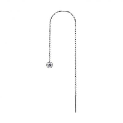 EARRING WITH CHAIN AND BRILLIANT