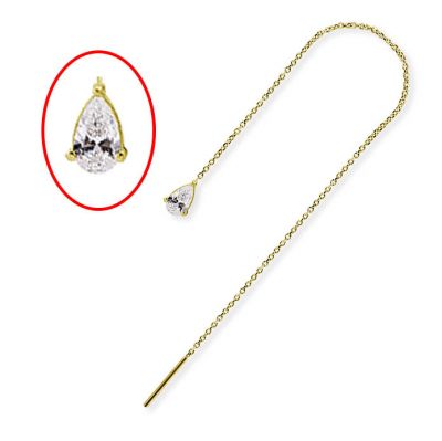 GOTA DE CRISTAL CON CADENA THREADER EN ORO