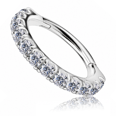 CLICKER EARRING WITH CUBIC ZIRCONIA