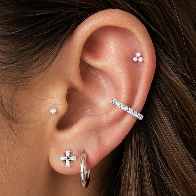 ORECCHINO CLICKER PER CONCH CON CUBIC ZIRCONIA
