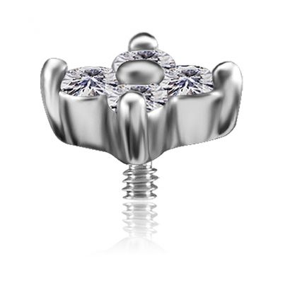 FLOWER-SHAPED ATTACHMENT WITH CUBIC ZIRCONIA