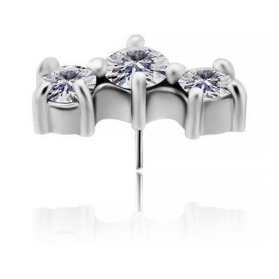 THREADLESS ERSATZTEIL MIT PREMIUM CUBIC ZIRCONIA BOGEN