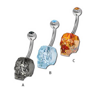 BAUCHNABELPIERCING MIT SCHÄDEL