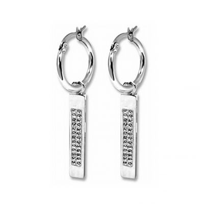 PENDIENTES DE ARO CON BARRAS DE CRISTAL