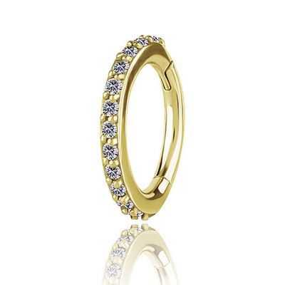 GOLDEN OVAL RING FOR THE ROOK PIERCING