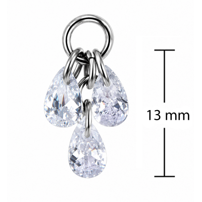 CHARM WITH CUBIC ZIRCONIA DROPS
