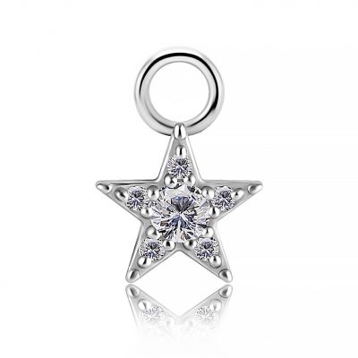 PENDANT WITH A STAR OF DIAMONDS FOR CIRCULAR PIERCINGS
