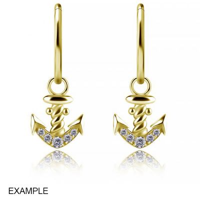 COLGANTE DORADO CON ANCLA DE CRISTALES