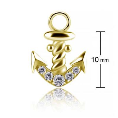 COLGANTE DORADO CON ANCLA DE CRISTALES