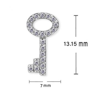 PENDENT KEY WITH CUBIC ZIRCONIA CRYSTALS