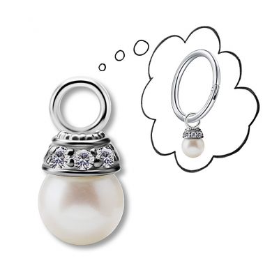 CIONDOLO CON PERLA D'ACQUA DOLCE E CUBIC ZIRCONIA PREMIUM