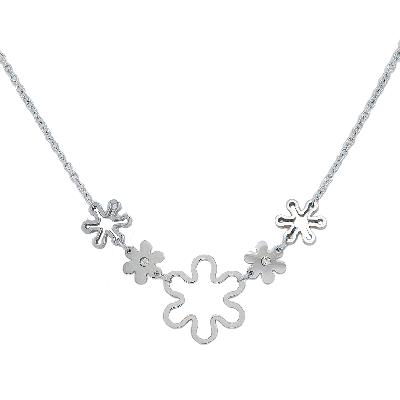 COLLAR CON FLORES Y CRISTALES