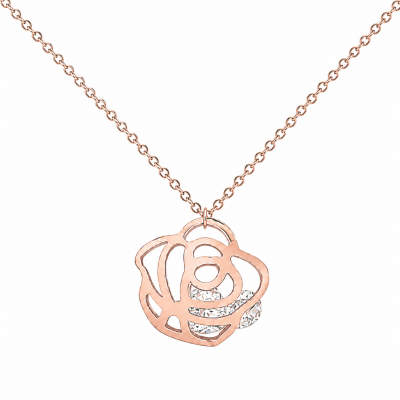 COLLAR ROSA CON CRISTALES
