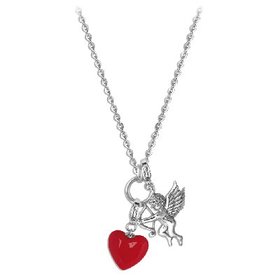 COLLAR CON CORAZÓN Y CUPIDO