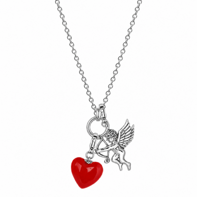COLLAR CON CORAZÓN Y CUPIDO