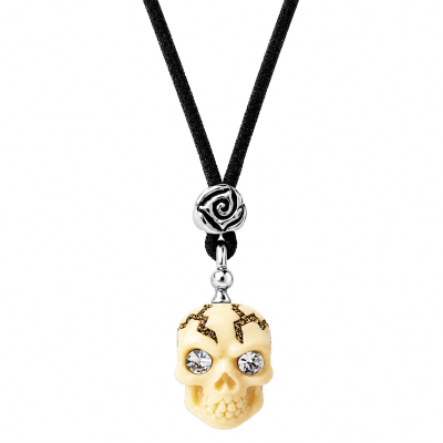 COLLAR CON CALAVERA Y CRISTALES