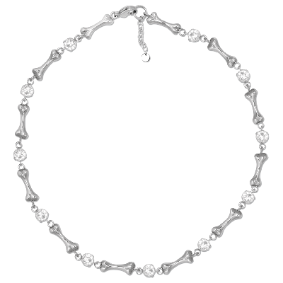 COLLAR CON HUESO Y CRISTALES