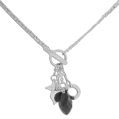 COLLAR CON CUATRO PENDIENTES Y CRISTAL