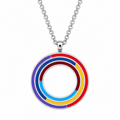 NECKLACE WITH COLORED DISC