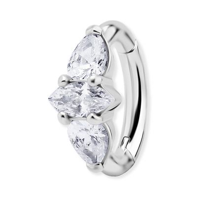 NICKEL-FREE RIM WITH 3 CRYSTALS FOR NAVEL