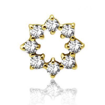GOLD MICRODERMAL WITH CRYSTALS AND EXTERNAL THREAD