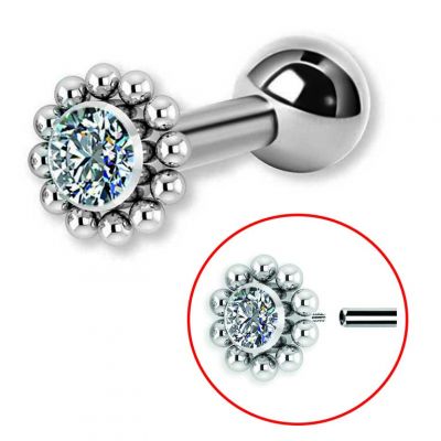 TRAGUS PIERCING MIT KRISTALLE
